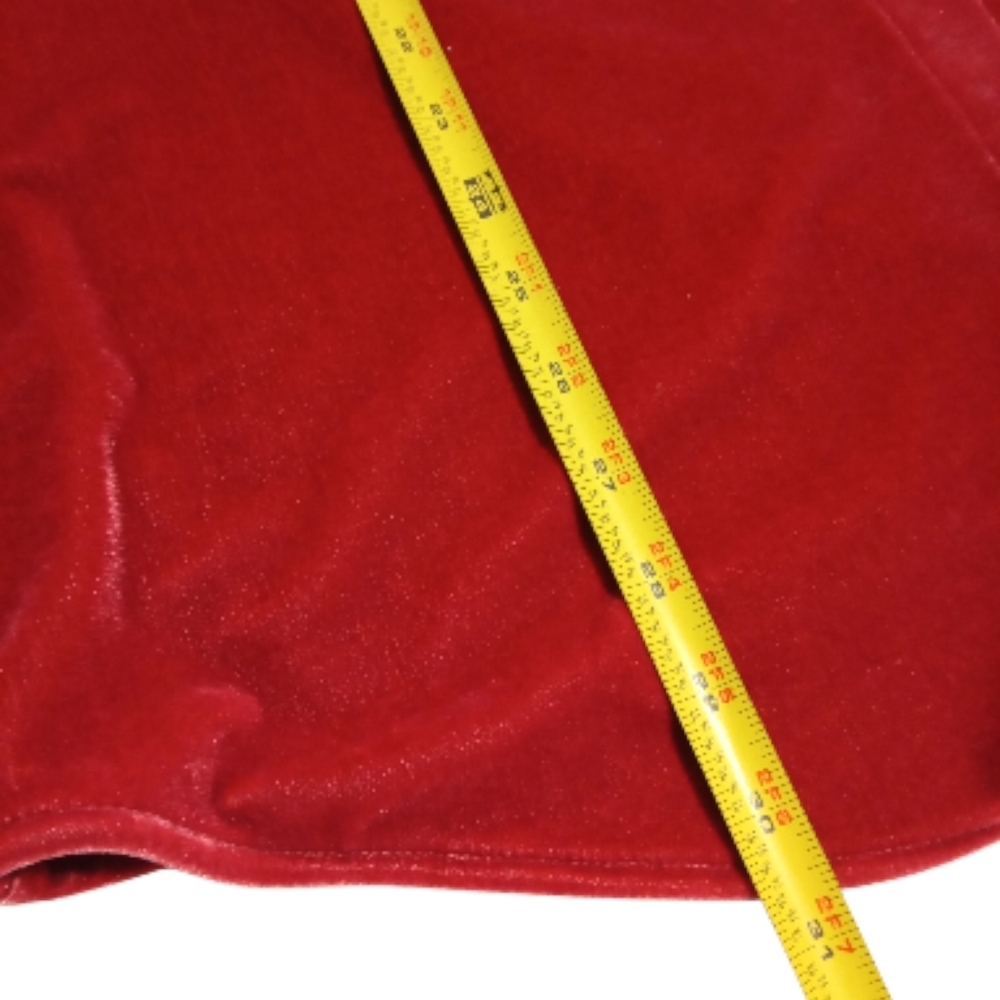 Soft Surroundings Red Velour Button Front Blouse Quiet Luxury Holiday Shirt Sz M - Picture 5 of 8